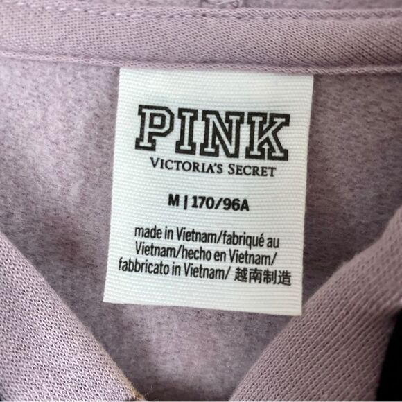 PINK Victoria’s Secret 1/4 Zip Hoodie Fleece Pullover - Picture 3 of 9